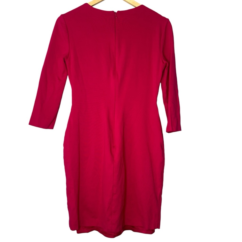 Eliza J. Faux Wrap Stretch Ponte Knit Sheath Dress Size 6 - Picture 8 of 9